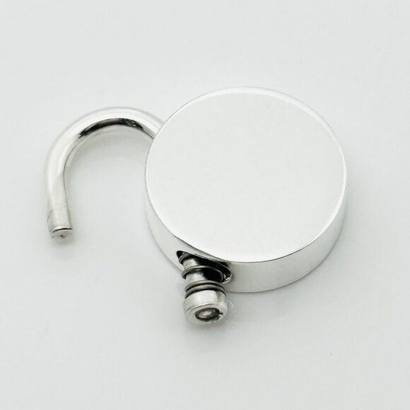 Tiffany & Co Sterling Silver Round Padlock Lock Charm Engravable - Picture 4 of 7
